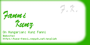 fanni kunz business card